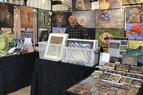 Ashley Vincent at his picture display stand at the Milton Keynes Winter Fair