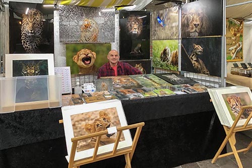 ashley Vincent at his display stand at Canopy Market in Kings Cross London