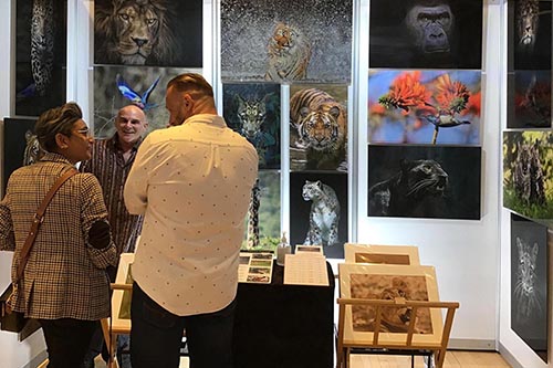 Ashley Vincent engaging with customers at the 2022 Parallax Art Fair