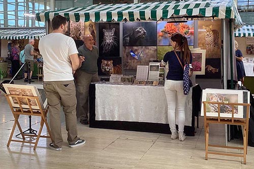 Ashley Vincent engaging with customers at the September 2023 Milton Keynes Handmade & Vintage Summer Show
